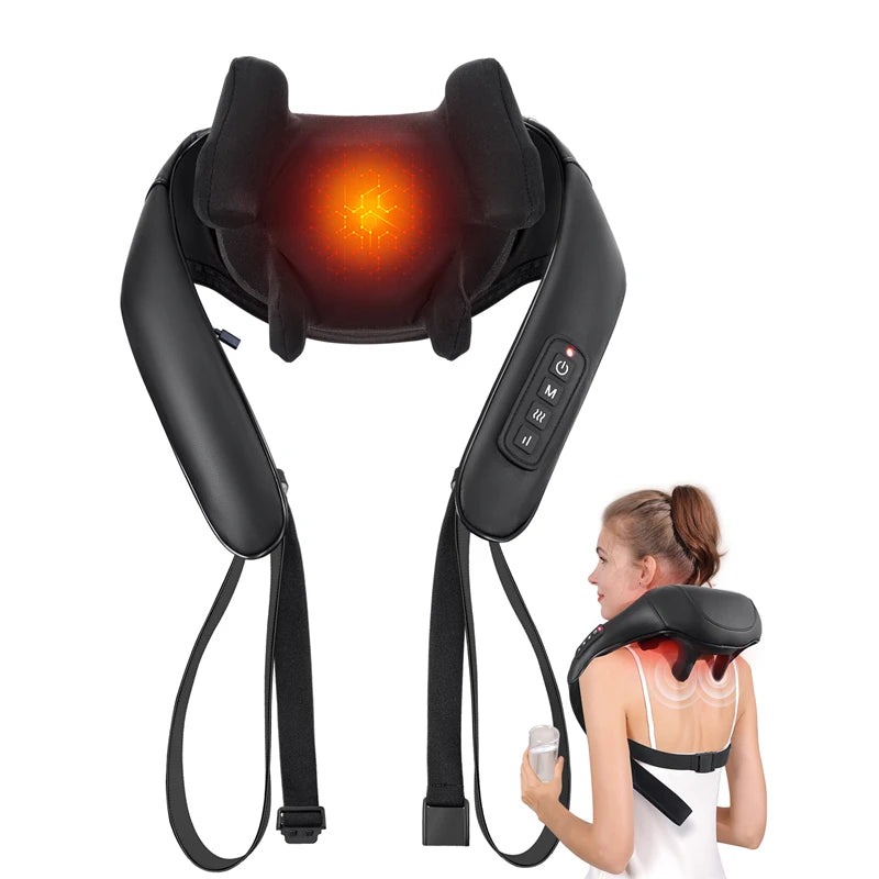 MASGREE Shiatsu Back Neck Massager Cordless With Heat