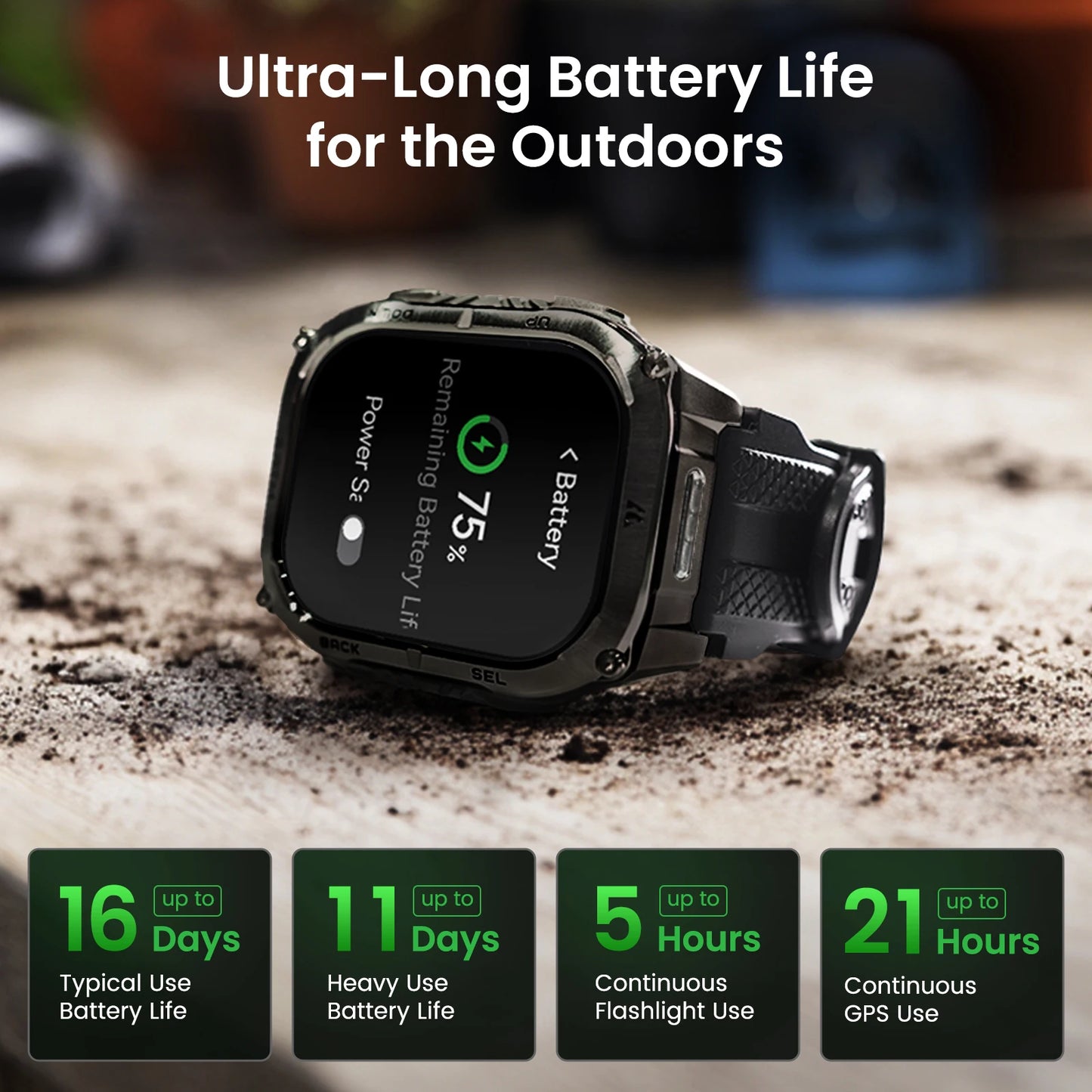 Kospet Tank M4C Rugged Smartwatch GPS Fitness Tracker Waterproof