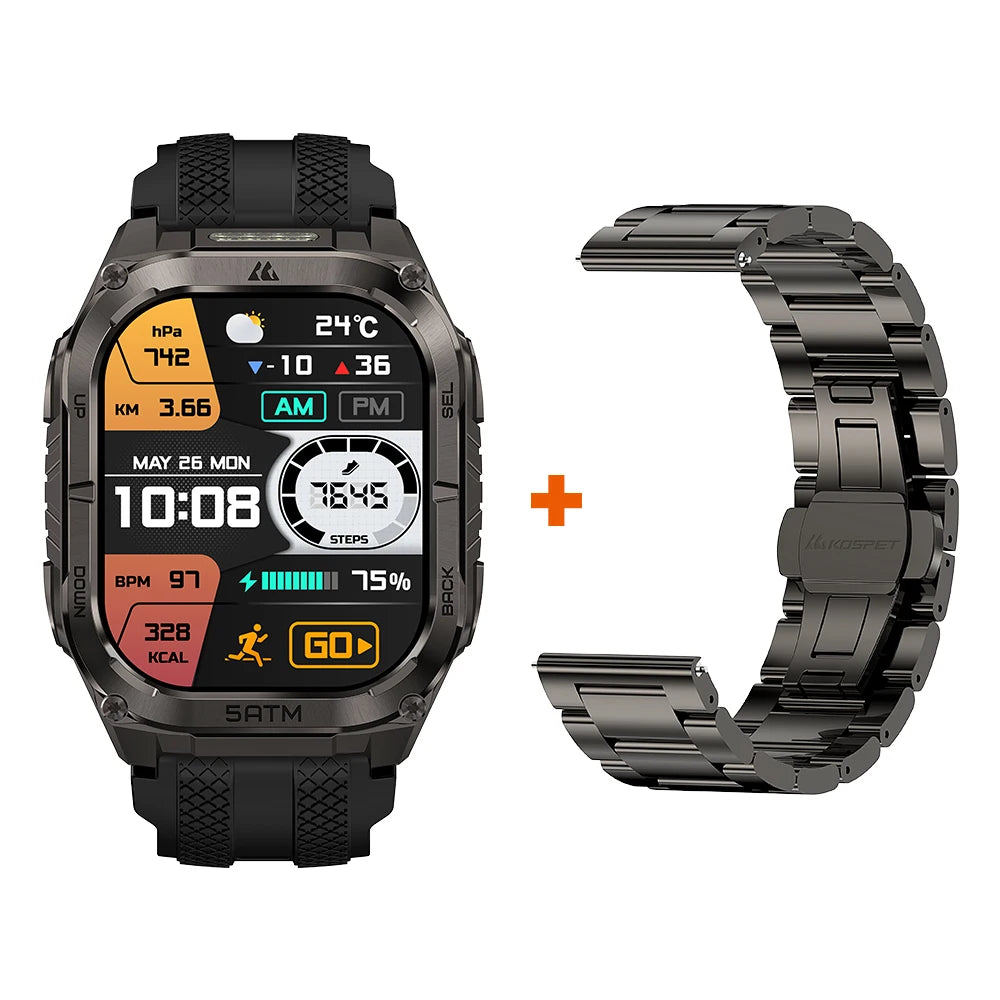 Kospet Tank M4C Rugged Smartwatch GPS Fitness Tracker Waterproof