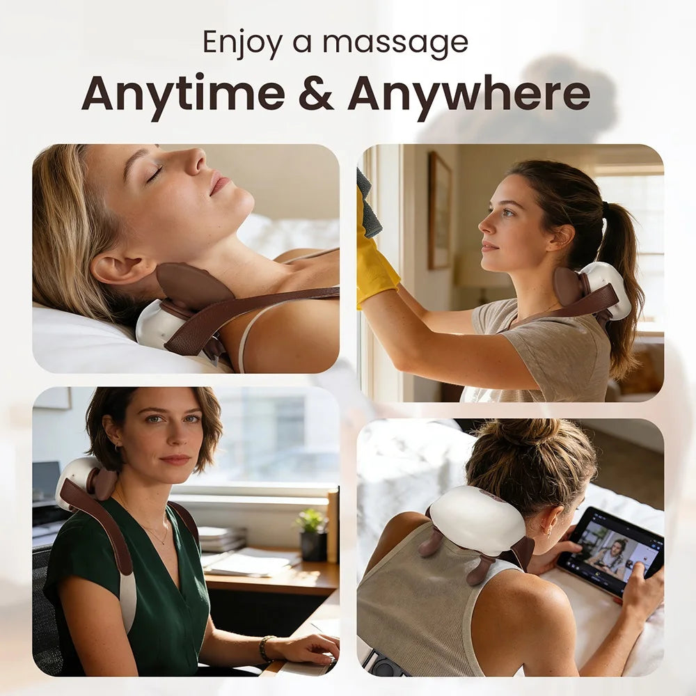 Foreverlily Electric Wireless Neck and Shoulder Massager for Relaxation