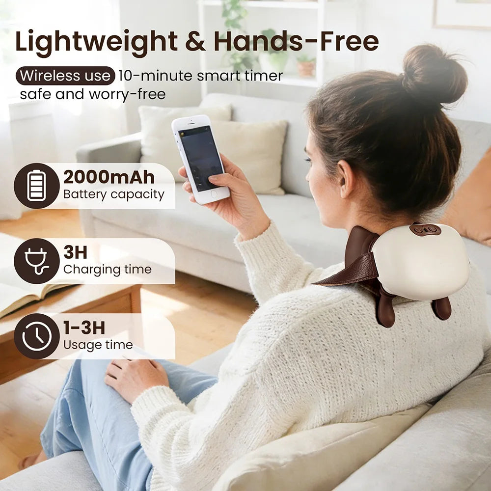 Foreverlily Electric Wireless Neck and Shoulder Massager for Relaxation