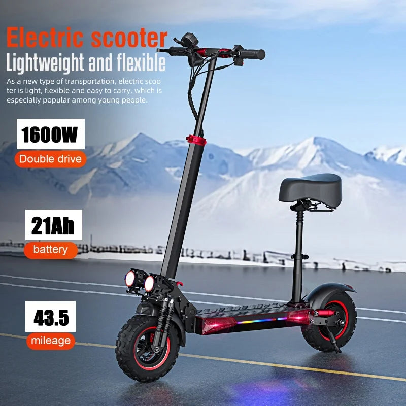 J11 Plus Foldable Dual Suspension Electric Scooter 1000W 60-80km Range