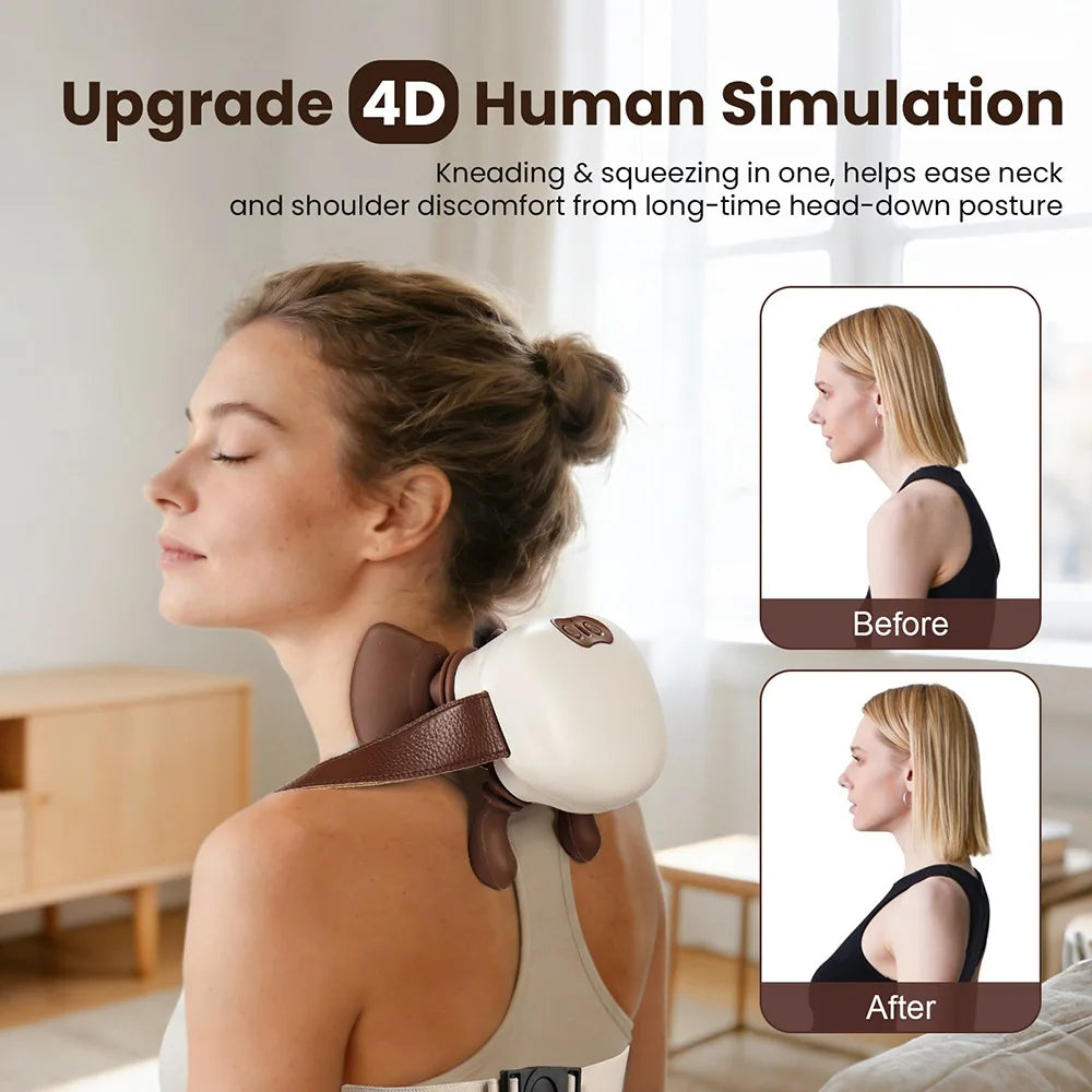 Foreverlily Electric Wireless Neck and Shoulder Massager for Relaxation