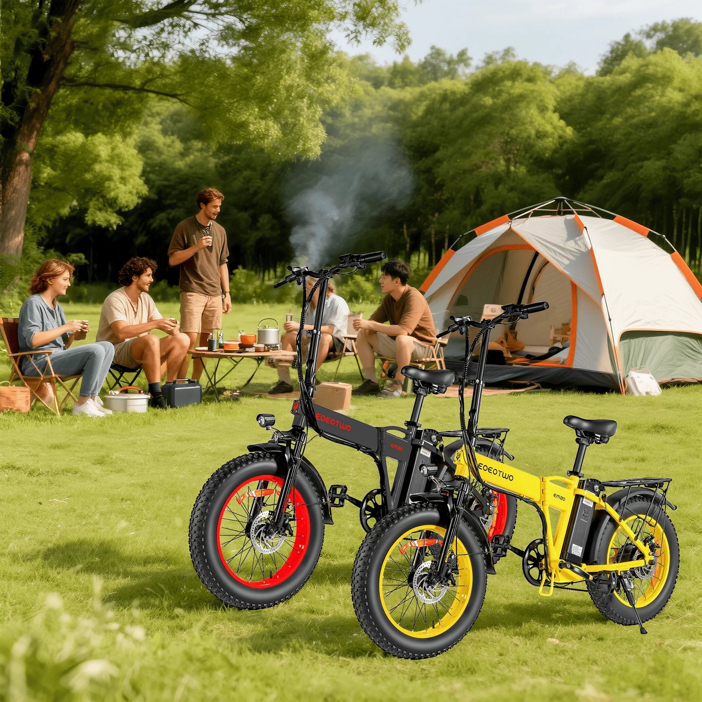 EOEOTWO EM20 Folding Electric Bike 1000W 48V Removable Battery
