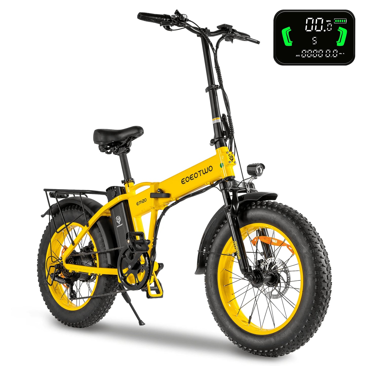 EOEOTWO EM20 Folding Electric Bike 1000W 48V Removable Battery