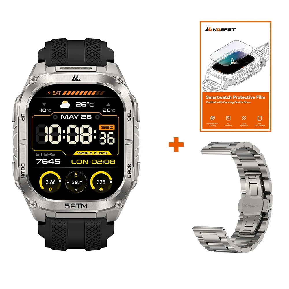 Kospet Tank M4C Rugged Smartwatch GPS Fitness Tracker Waterproof