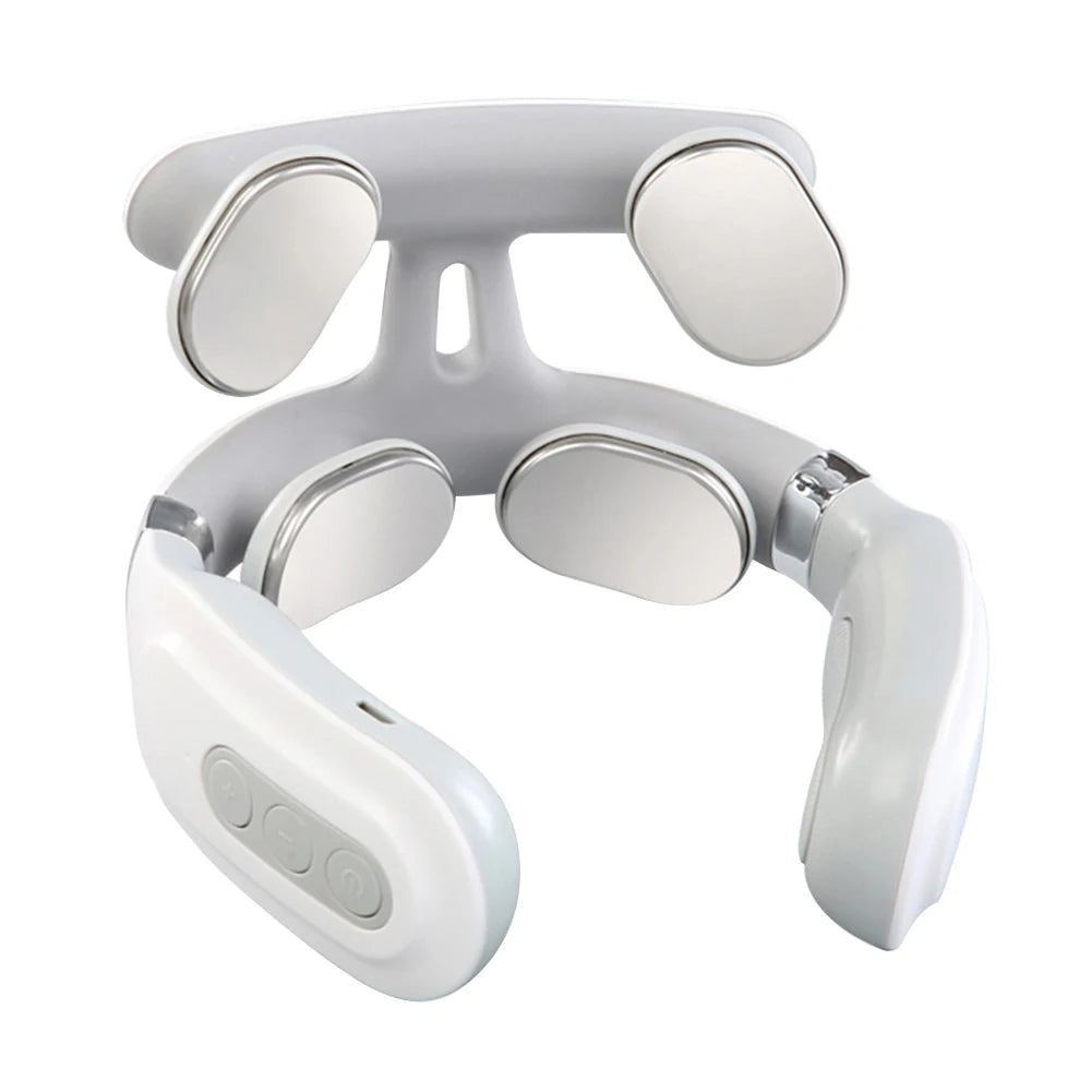 4-Head Neck Massager With Heat USB Rechargeable Cervical Wellness