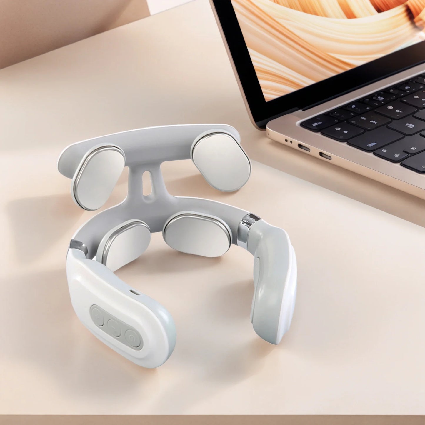 4-Head Neck Massager With Heat USB Rechargeable Cervical Wellness