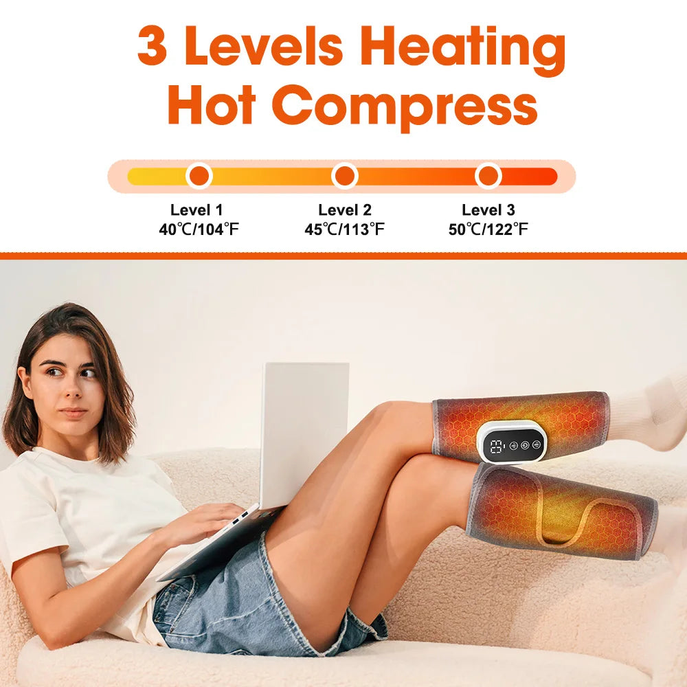 PastSky 360 Degree Air Pressure Heating Calf Massager Wireless Leg