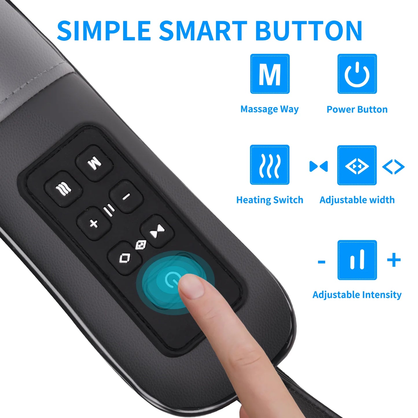 MASGREE Wide Adjustable 4D Kneading Cordless Neck Massager With Heat