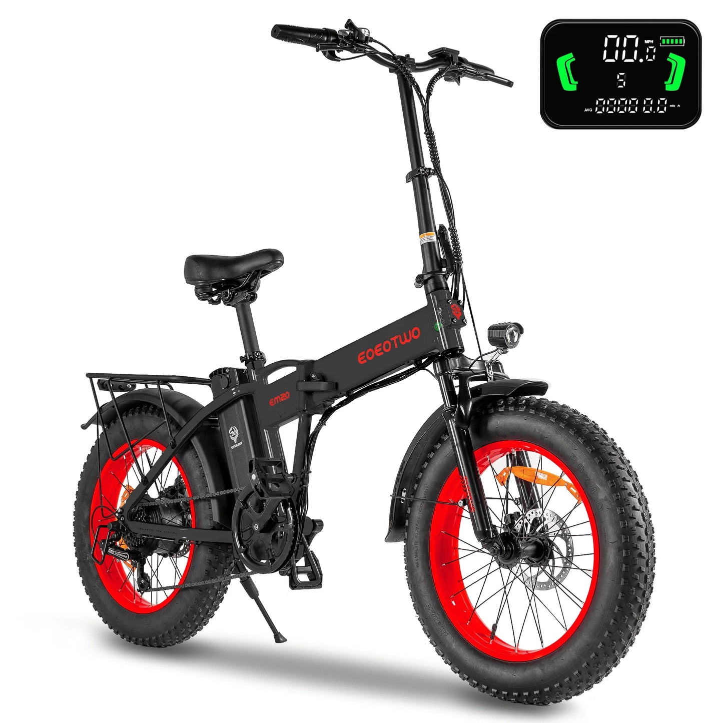 EOEOTWO EM20 Folding Electric Bike 1000W 48V Removable Battery
