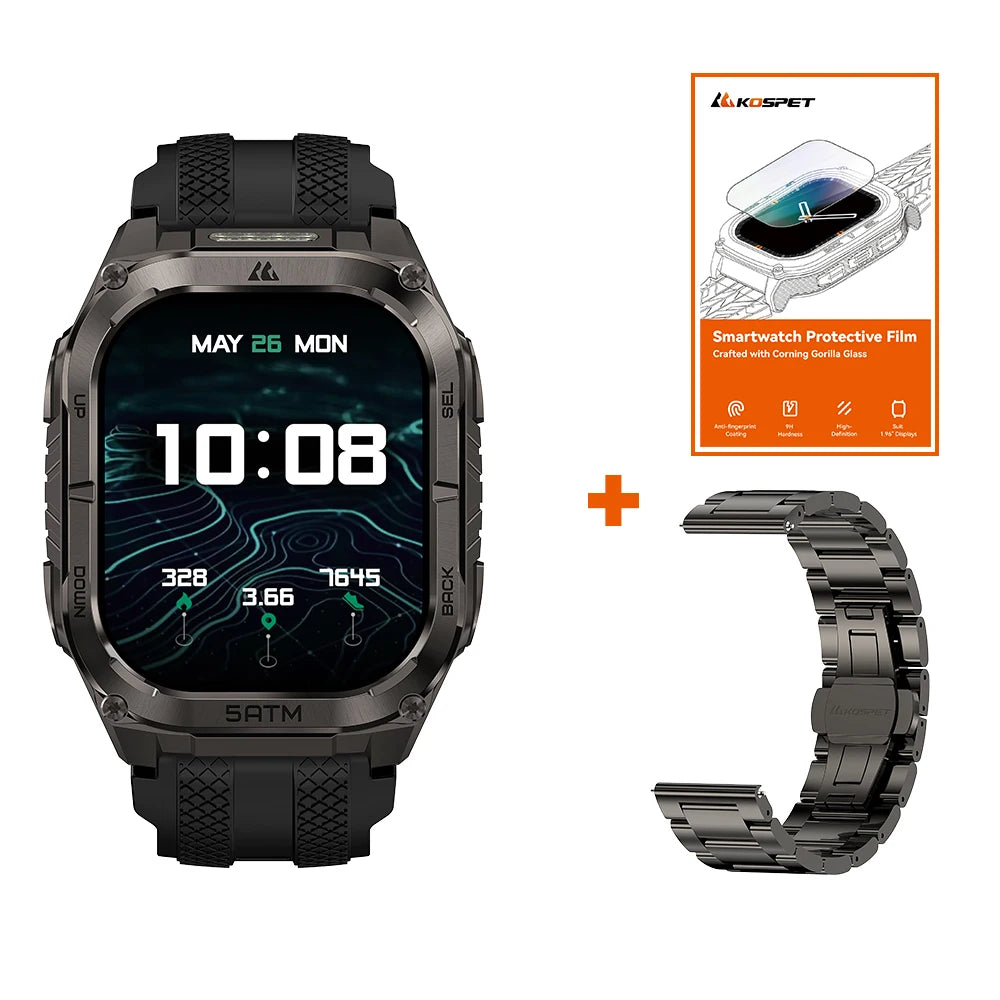 Kospet Tank M4C Rugged Smartwatch GPS Fitness Tracker Waterproof