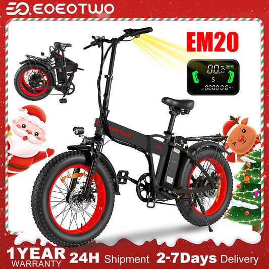 EOEOTWO EM20 Folding Electric Bike 1000W 48V Removable Battery