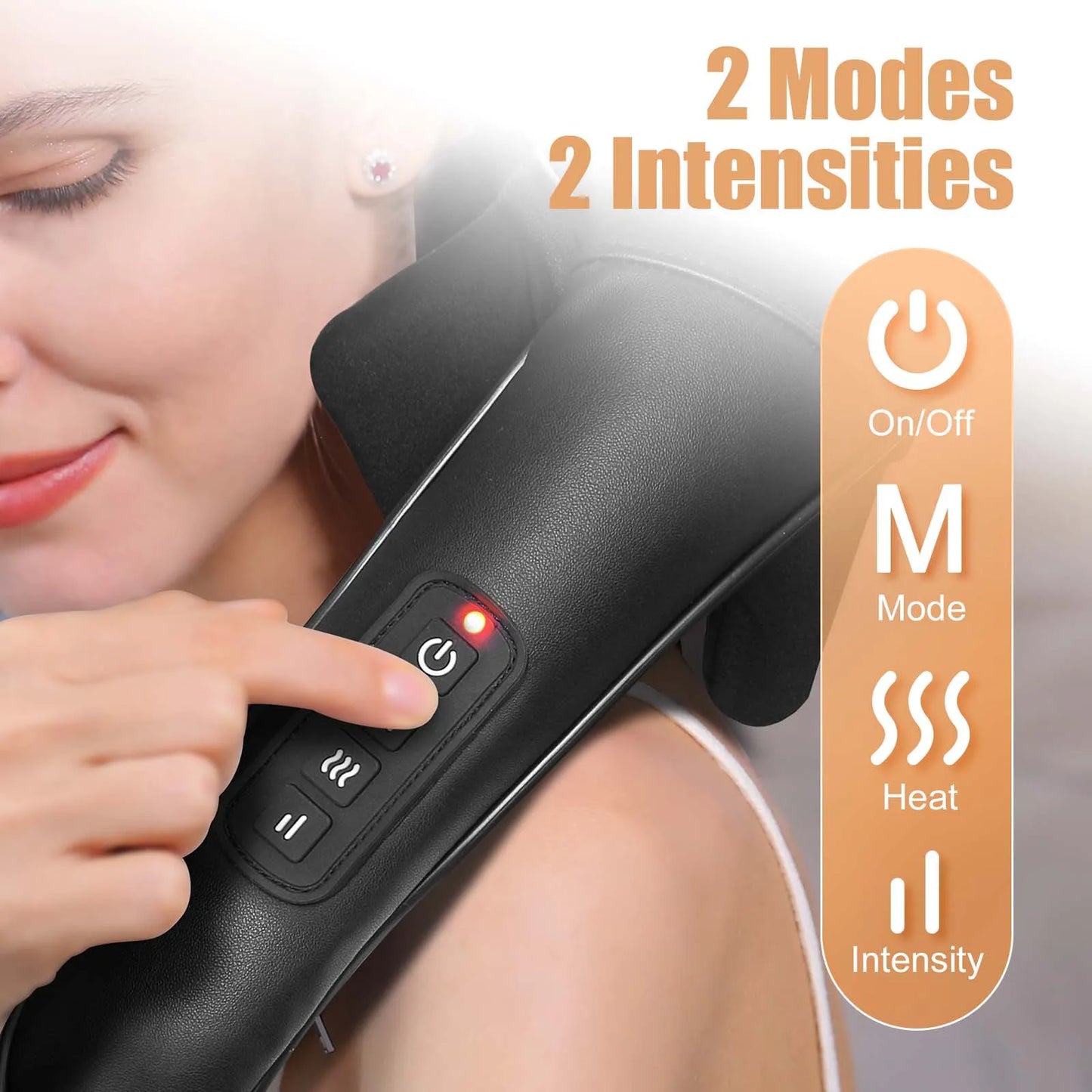 MASGREE Shiatsu Back Neck Massager Cordless With Heat
