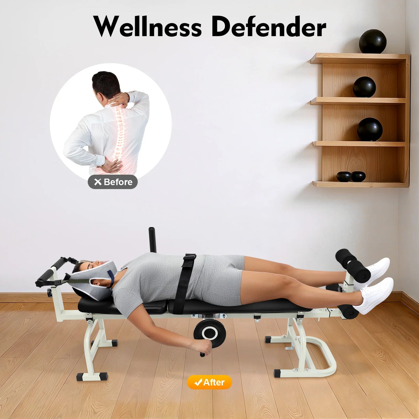 Floor Standing Cervical Spine Stretching Device For Home Use