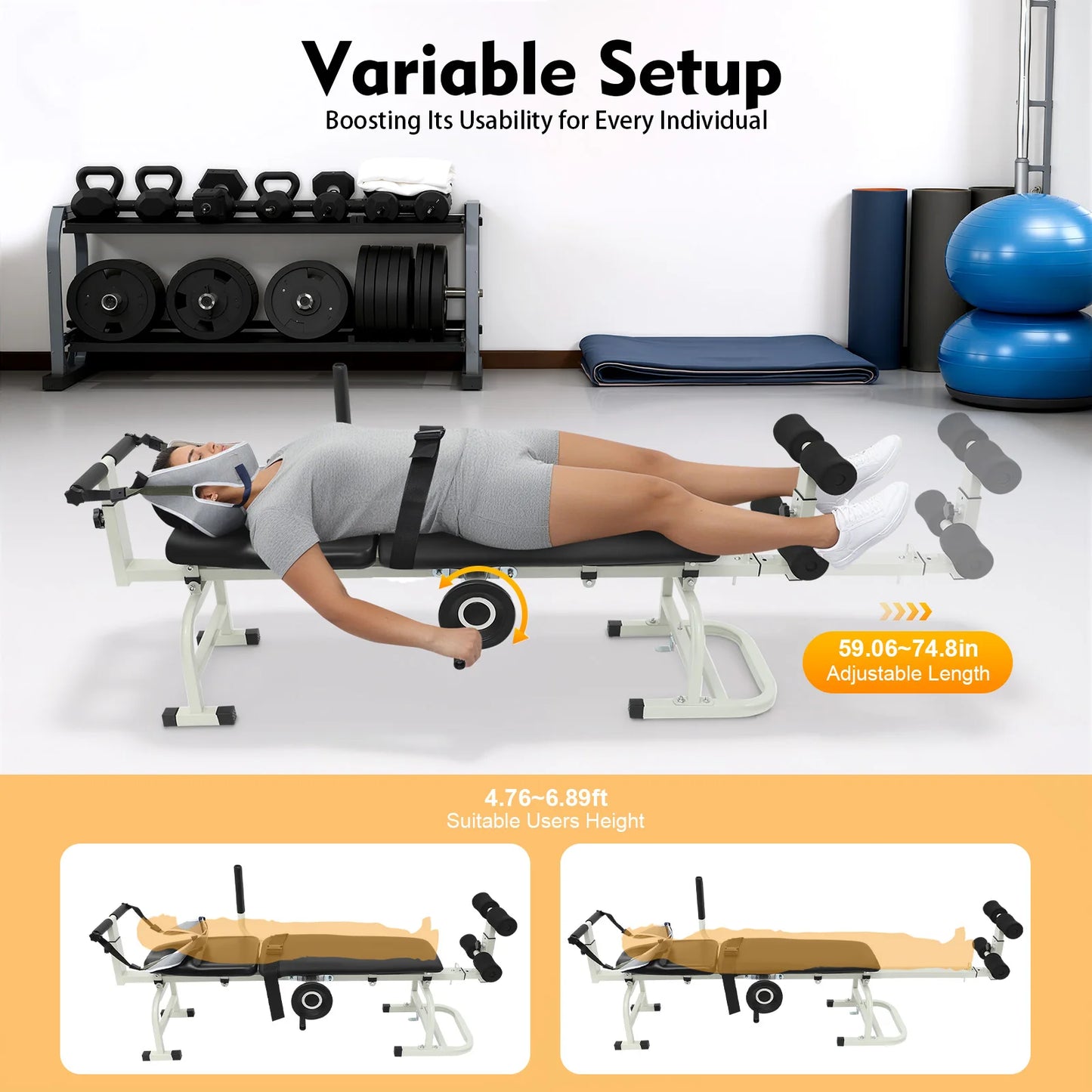 Floor Standing Cervical Spine Stretching Device For Home Use