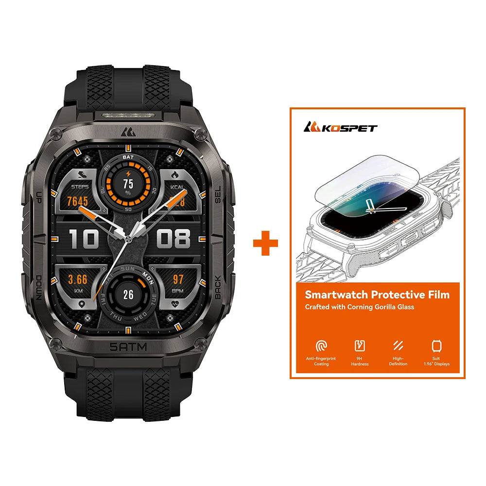 Kospet Tank M4C Rugged Smartwatch GPS Fitness Tracker Waterproof