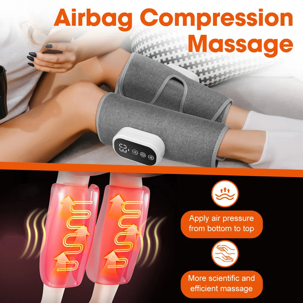 PastSky 360 Degree Air Pressure Heating Calf Massager Wireless Leg