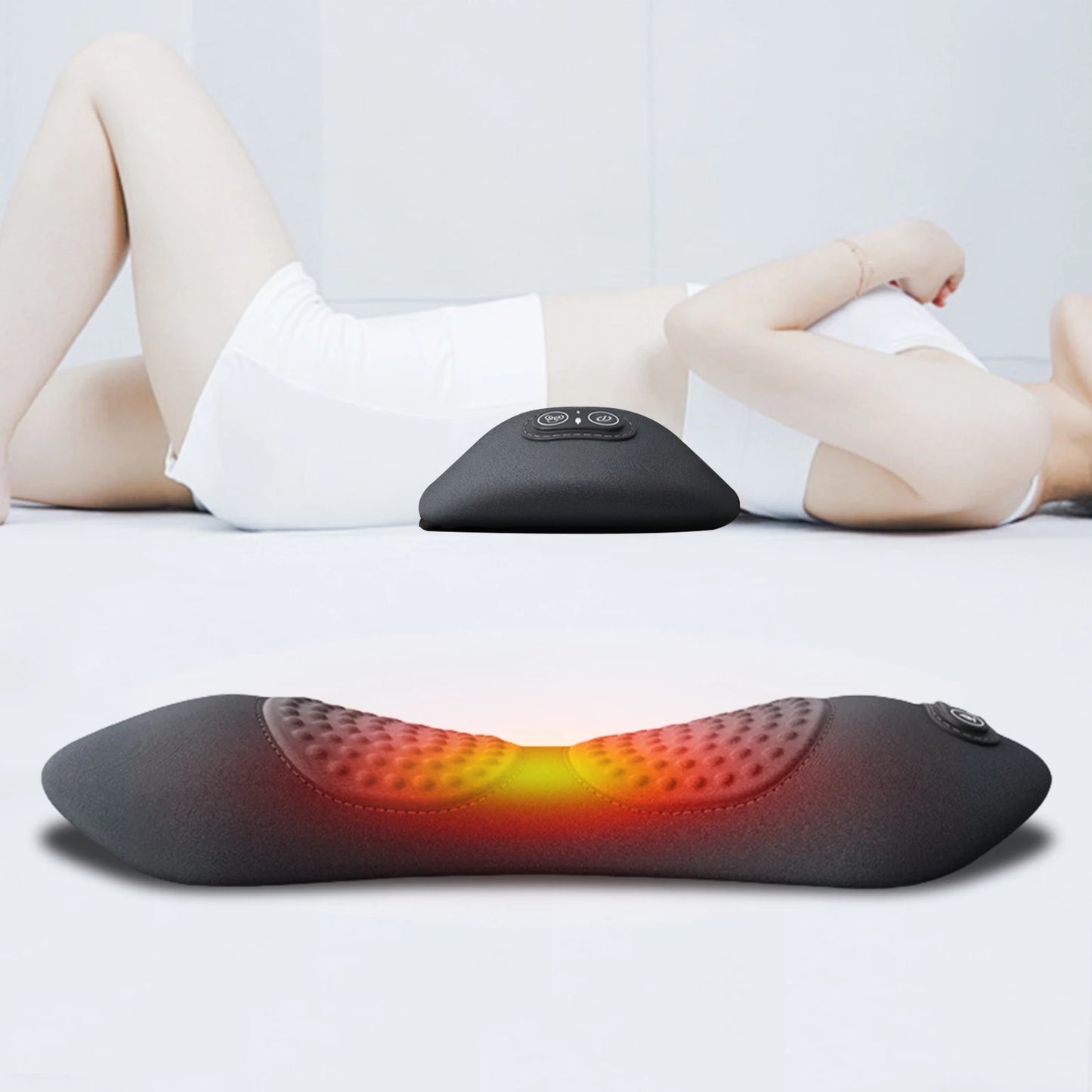 APWIKOGER 3-in-1 Electric Lumbar Support Pillow With Heat Memory Foam